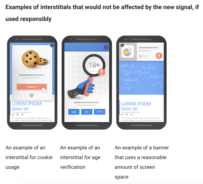 Good examples google interstitial